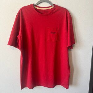 Patagonia Men's Pocket Tee Responsibili-Tee Sumac Red Line Logo Ridge Size Large